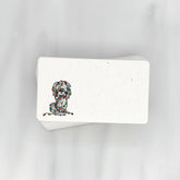 Sitting Dog in Xmas Lights - Mini Note Cards (Pack of 56)