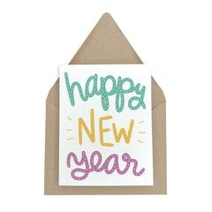 Colorful Happy New Year Greeting Card