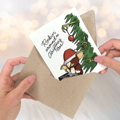 Rockin' around the Christmas Tree - Pop Culture Gremlins Christmas Card