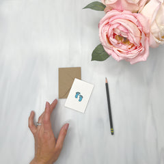Blue Baby Feet - Baby Shower Gift Enclosure Card