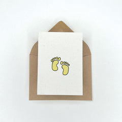 Yellow Baby Feet - Baby Shower Gift Enclosure Card