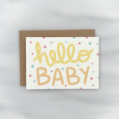 Hello Baby - Baby Shower Gift Enclosure Card