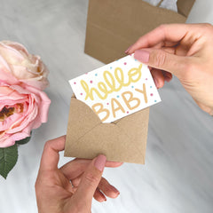 Hello Baby - Baby Shower Gift Enclosure Card