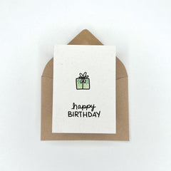 Green Birthday Present - Birthday Gift Enclosure Card