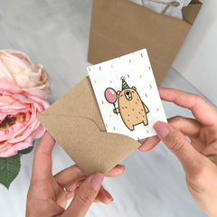Party Animals - Birthday Gift Enclosure Card (Bear)