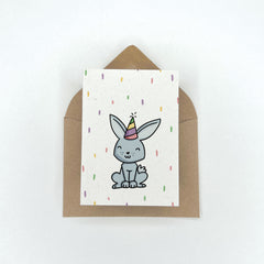 Party Animals - Birthday Gift Enclosure Card (Bunny)