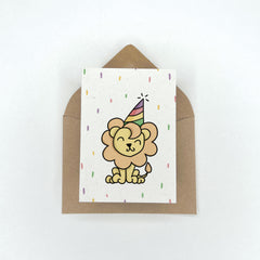 Party Animals - Birthday Gift Enclosure Card (Lion)
