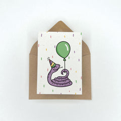 Party Animals - Birthday Gift Enclosure Card (Snake)