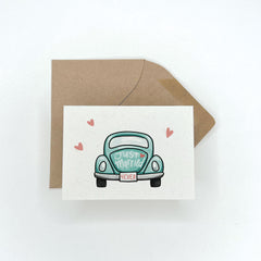 Just Married Classic Car - Bridal Enclosure Card