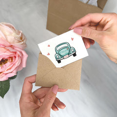 Just Married Classic Car - Bridal Enclosure Card