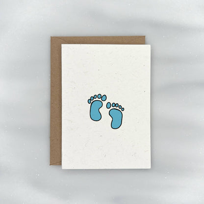 Blue Baby Feet - Baby Shower Gift Enclosure Card