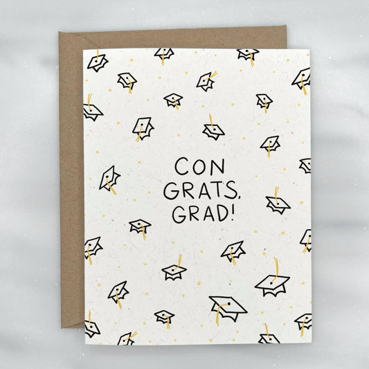 Gold Tassel Grad Caps - Graduation Card