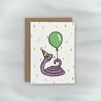 Party Animals - Birthday Gift Enclosure Card (Snake)