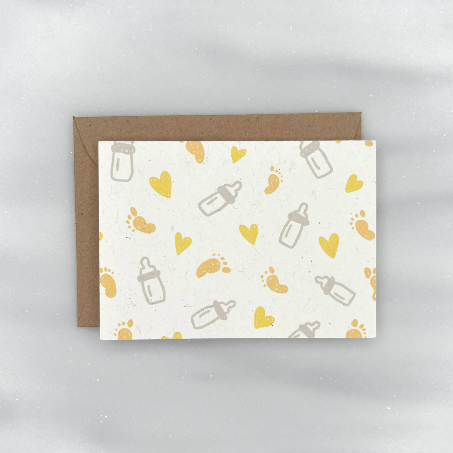 Cute Baby Pattern Yellow - Baby Shower Gift Enclosure Card