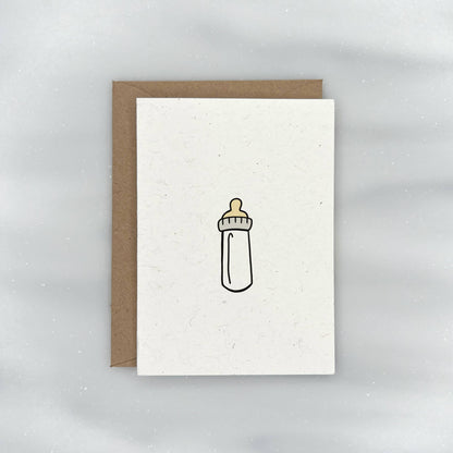 Cute Baby Bottle - Baby Shower Gift Enclosure Card