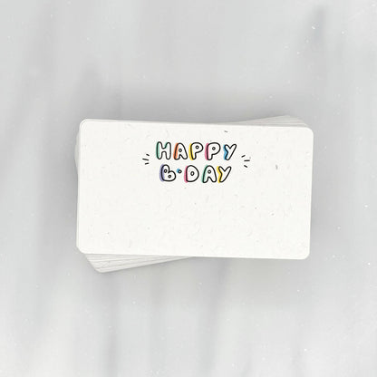 Colorful Happy B-Day - Birthday Mini Note Cards (Pack of 56)