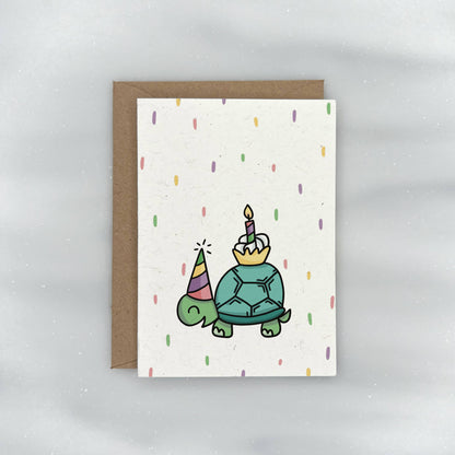 Party Animals - Birthday Gift Enclosure Card (Turtle)