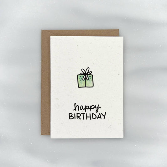 Green Birthday Present - Birthday Gift Enclosure Card