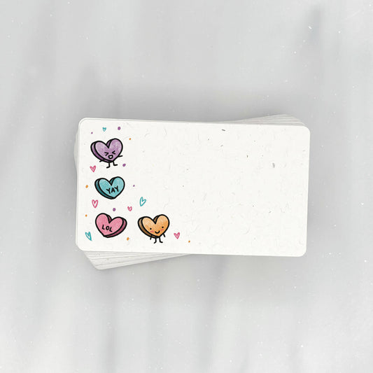 4 Candy Hearts Valentine - Mini Note Cards (Pack of 56)