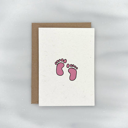 Pink Baby Feet - Baby Shower Gift Enclosure Card