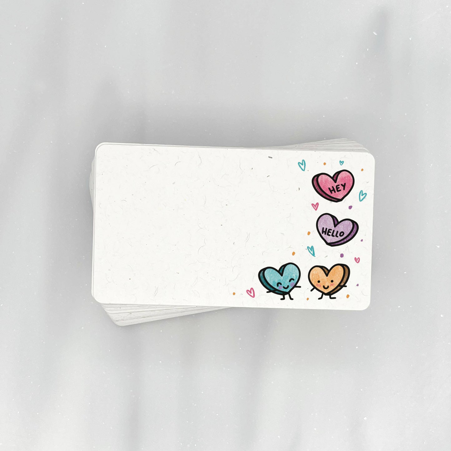 Candy Hearts Valentine - Mini Note Cards (Pack of 56)