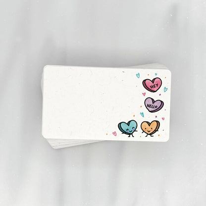 Candy Hearts Valentine - Mini Note Cards (Pack of 56)