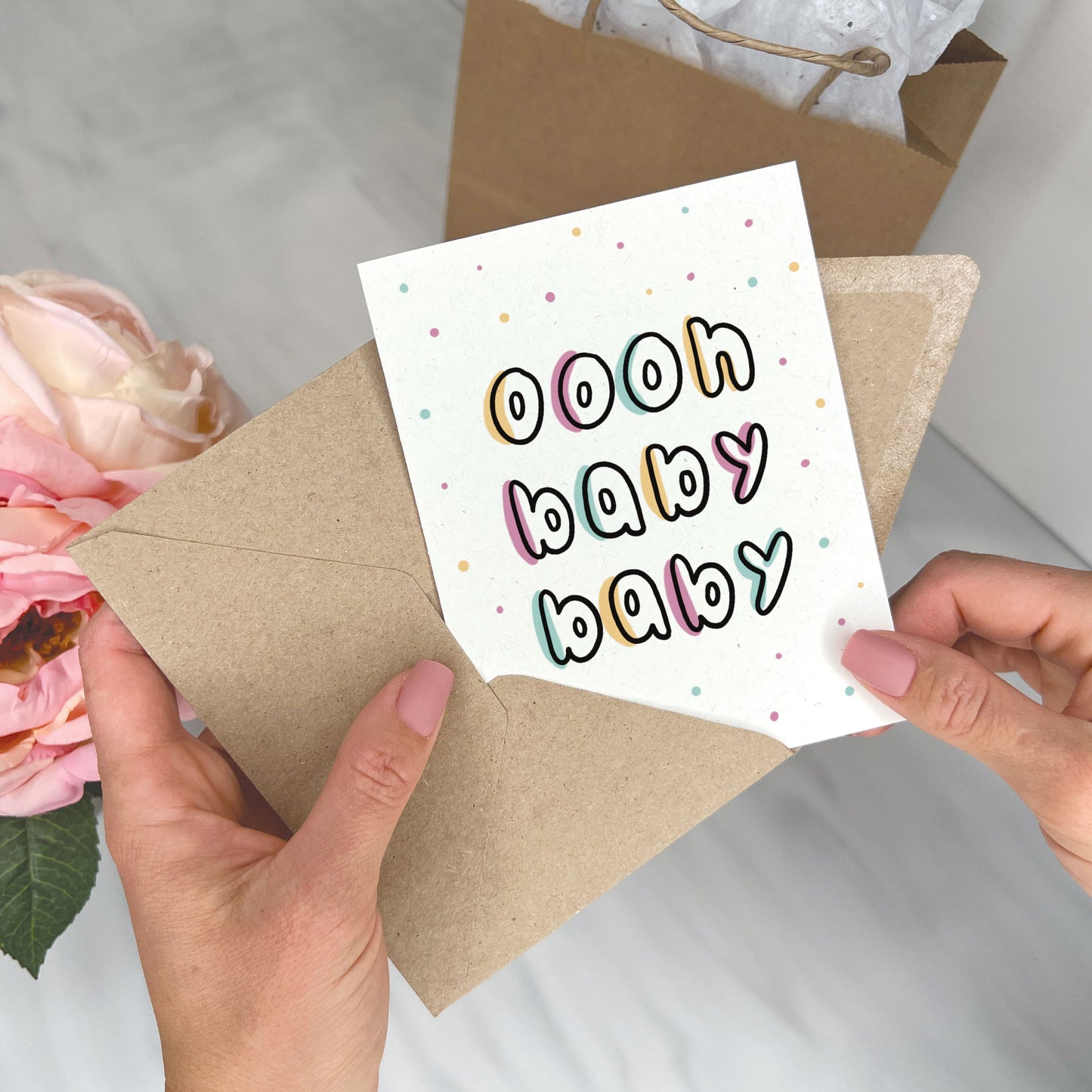 Oooh Baby Baby - Baby Shower Greeting Card for New Baby