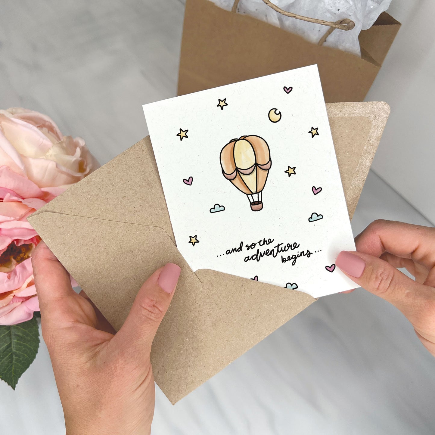 Hot Air Balloon Adventure - Baby Shower Card