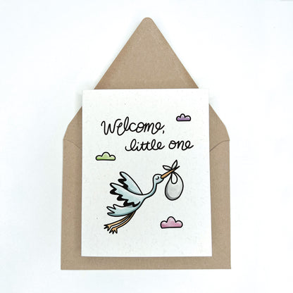 Cute Stork - Baby Shower Card for New Baby