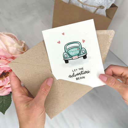 Just Married Classic Car - Wedding Card