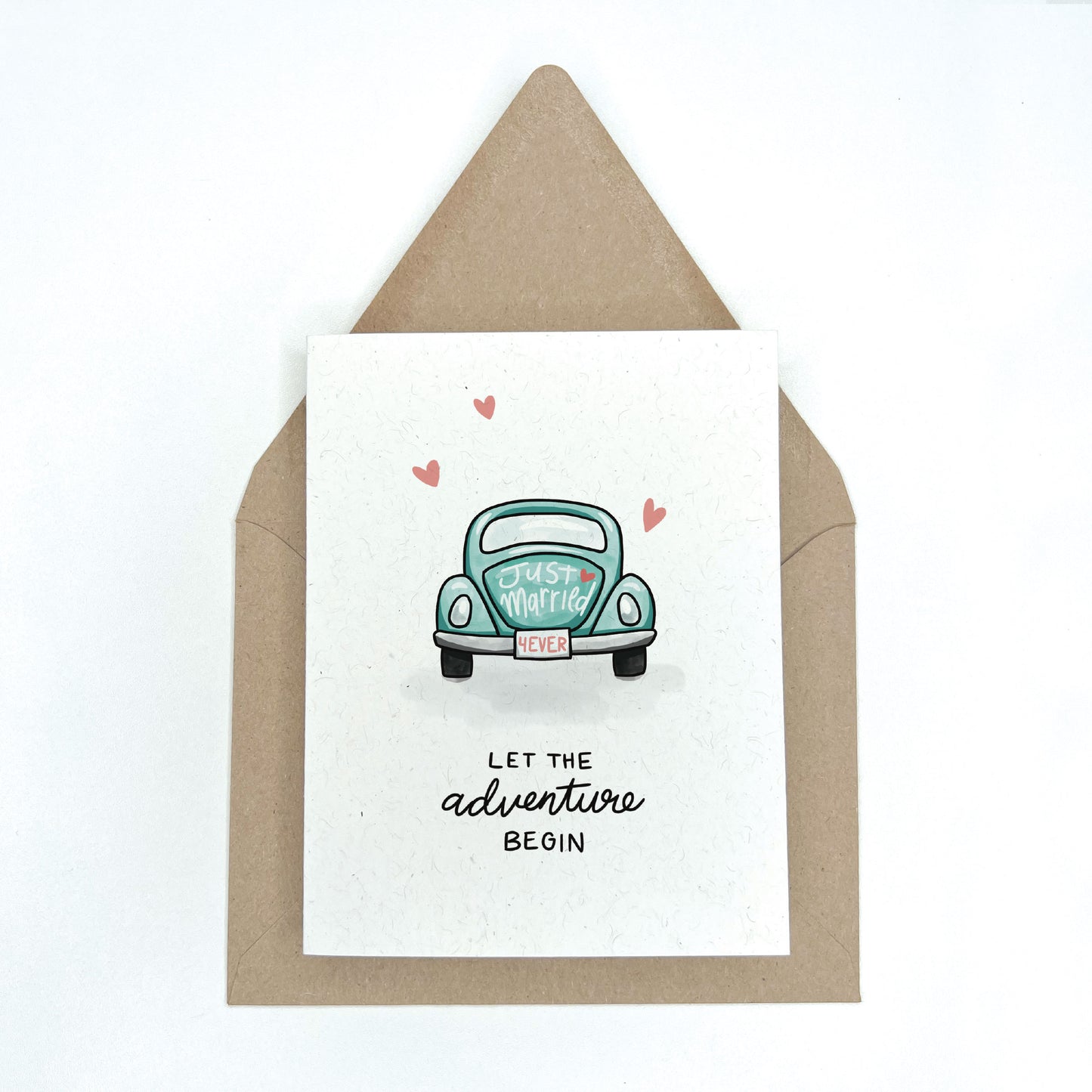 Just Married Classic Car - Wedding Card