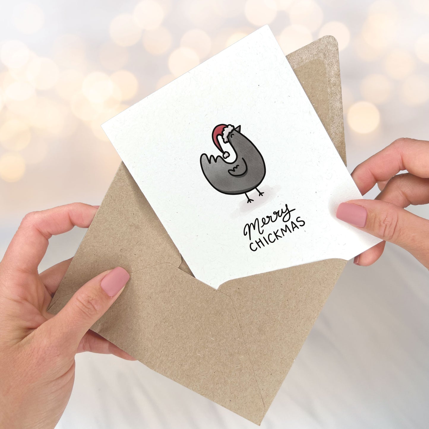 Merry Chickmas - Chicken Christmas Card