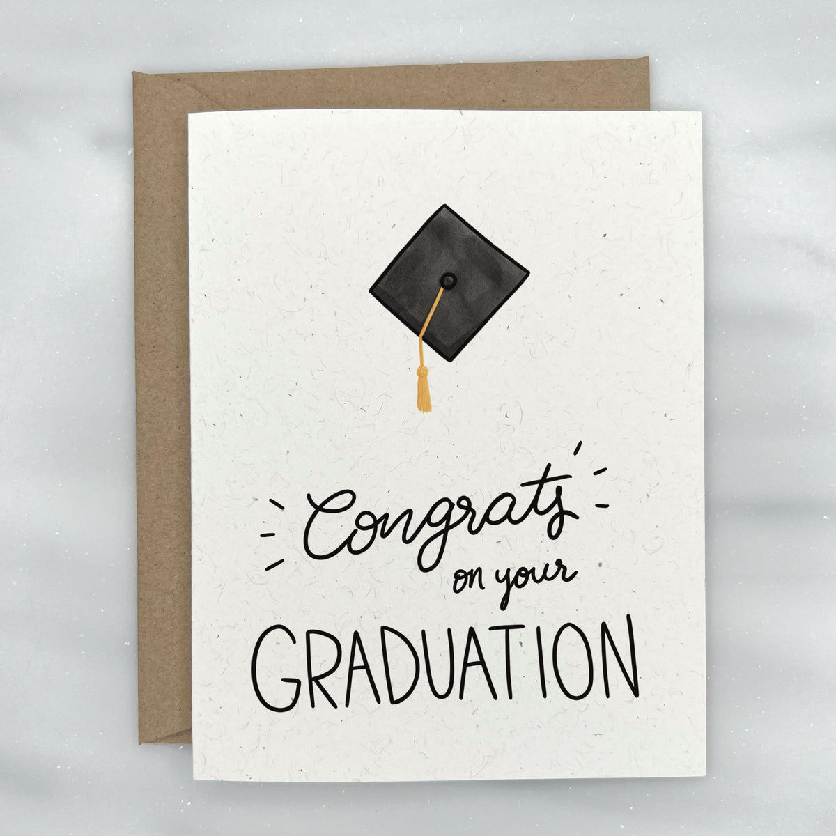grad hat card Black Grad Cap