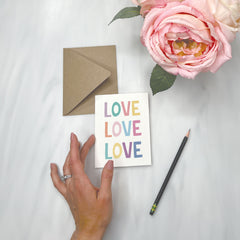 LOVE LOVE LOVE - Love & Friendship Greeting Card