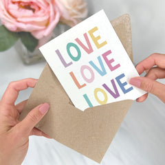 LOVE LOVE LOVE - Love & Friendship Greeting Card