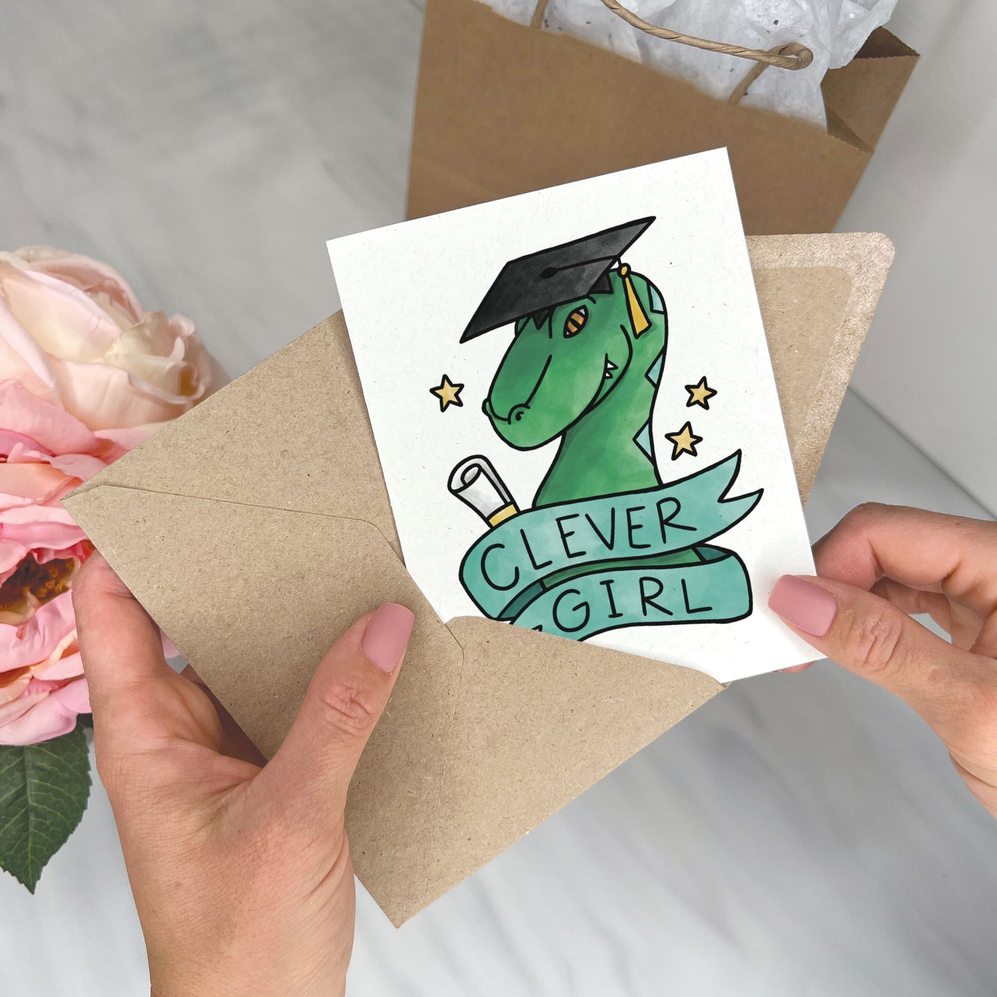 Clever Girl Raptor - Graduation Card