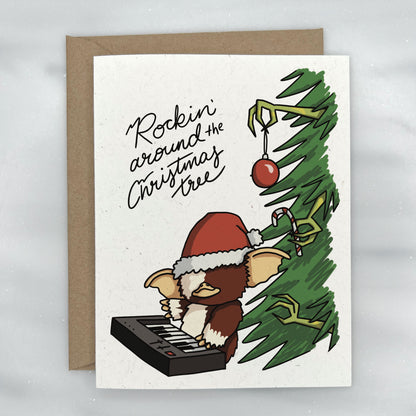 Rockin' around the Christmas Tree - Pop Culture Gremlins Christmas Card