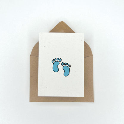 Blue Baby Feet - Baby Shower Gift Enclosure Card