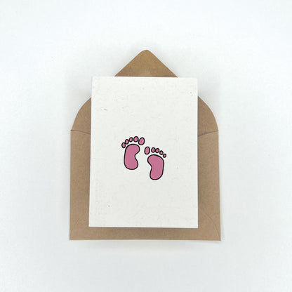 Pink Baby Feet - Baby Shower Gift Enclosure Card