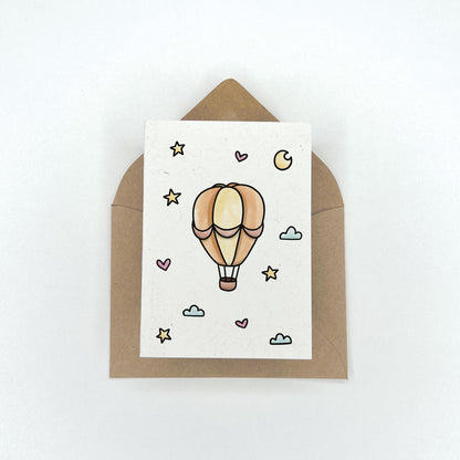 Dreamy Hot Air Balloon - Baby Shower Gift Enclosure Card