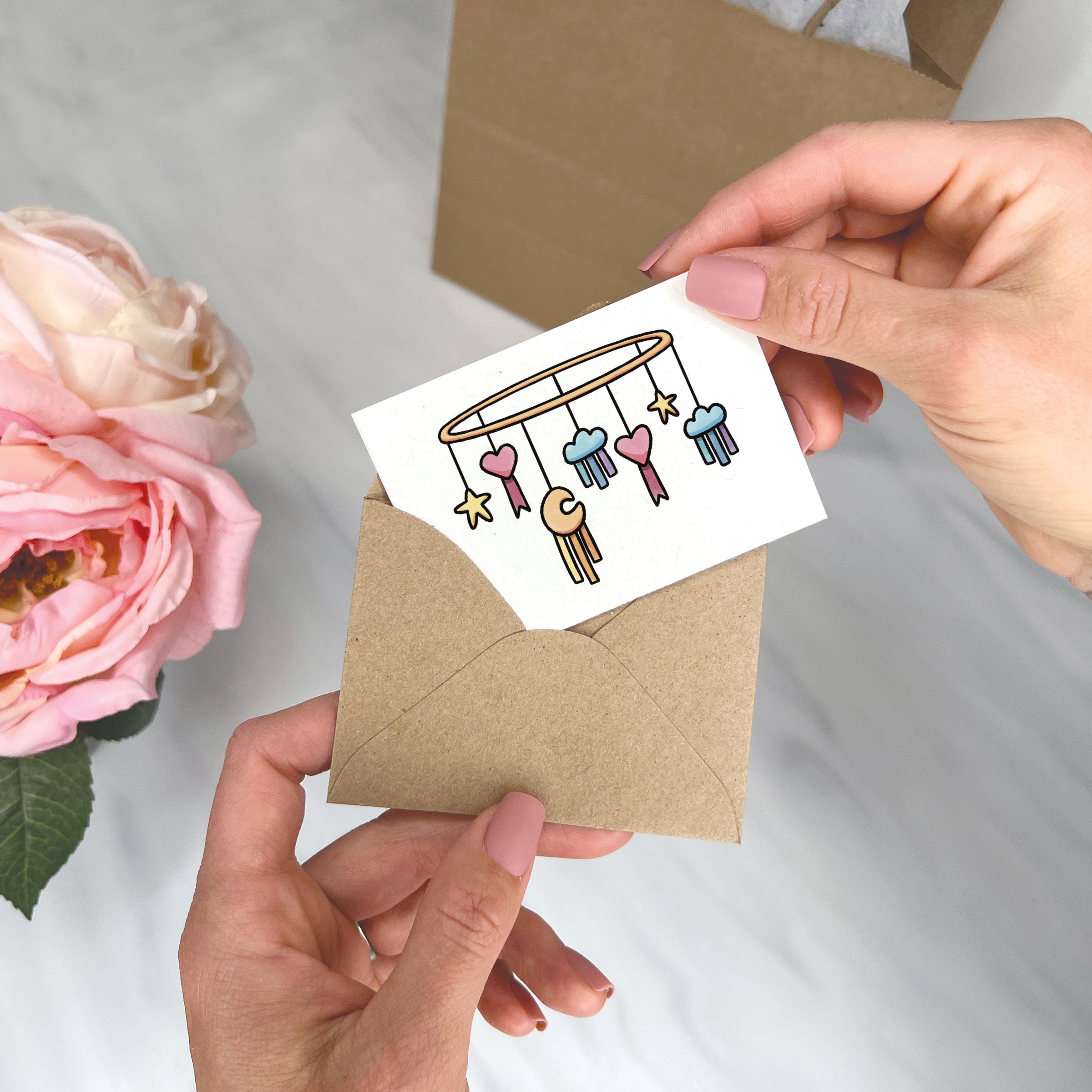 Colorful Mobile - Baby Shower Gift Enclosure Card