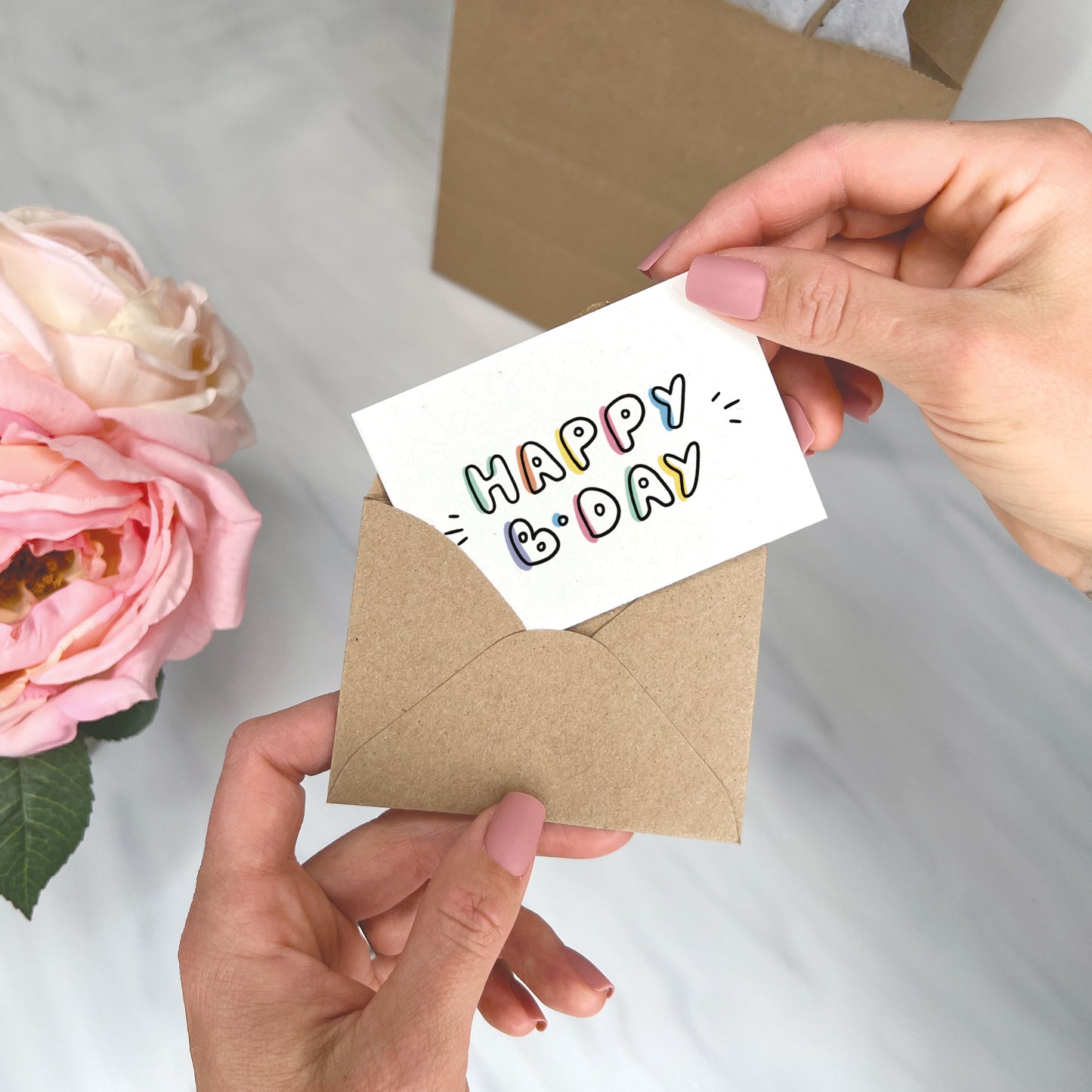 Colorful Happy B-Day - Birthday Gift Enclosure Card