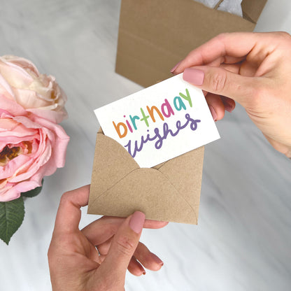 Colorful Birthday Wishes - Birthday Gift Enclosure Card