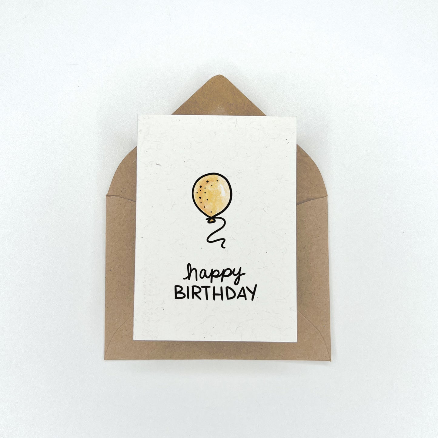 Yellow Birthday Balloon - Birthday Gift Enclosure Card