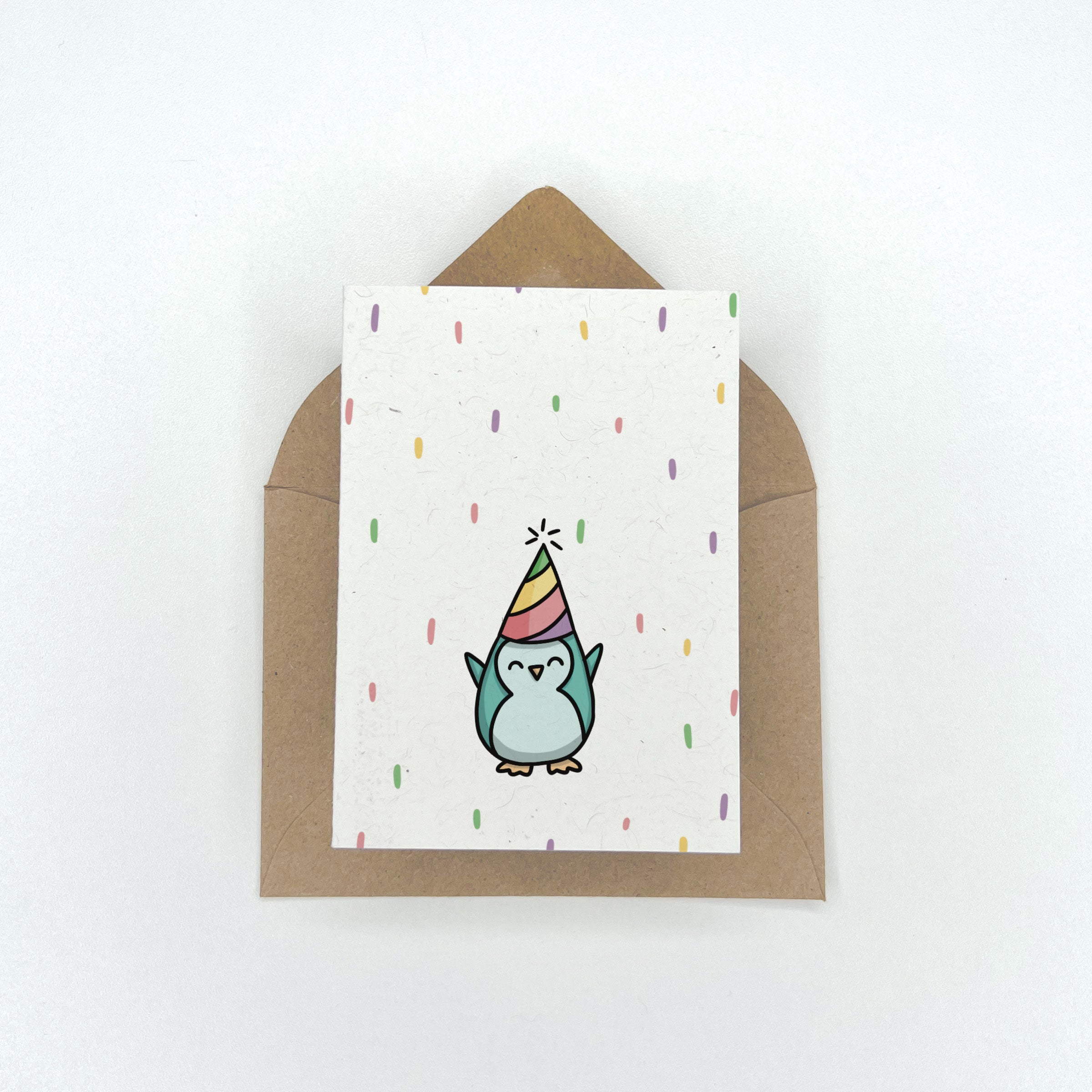Party Animals - Birthday Gift Enclosure Card (Penguin)