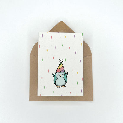 Party Animals - Birthday Gift Enclosure Card (Penguin)