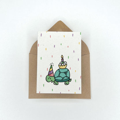 Party Animals - Birthday Gift Enclosure Card (Turtle)