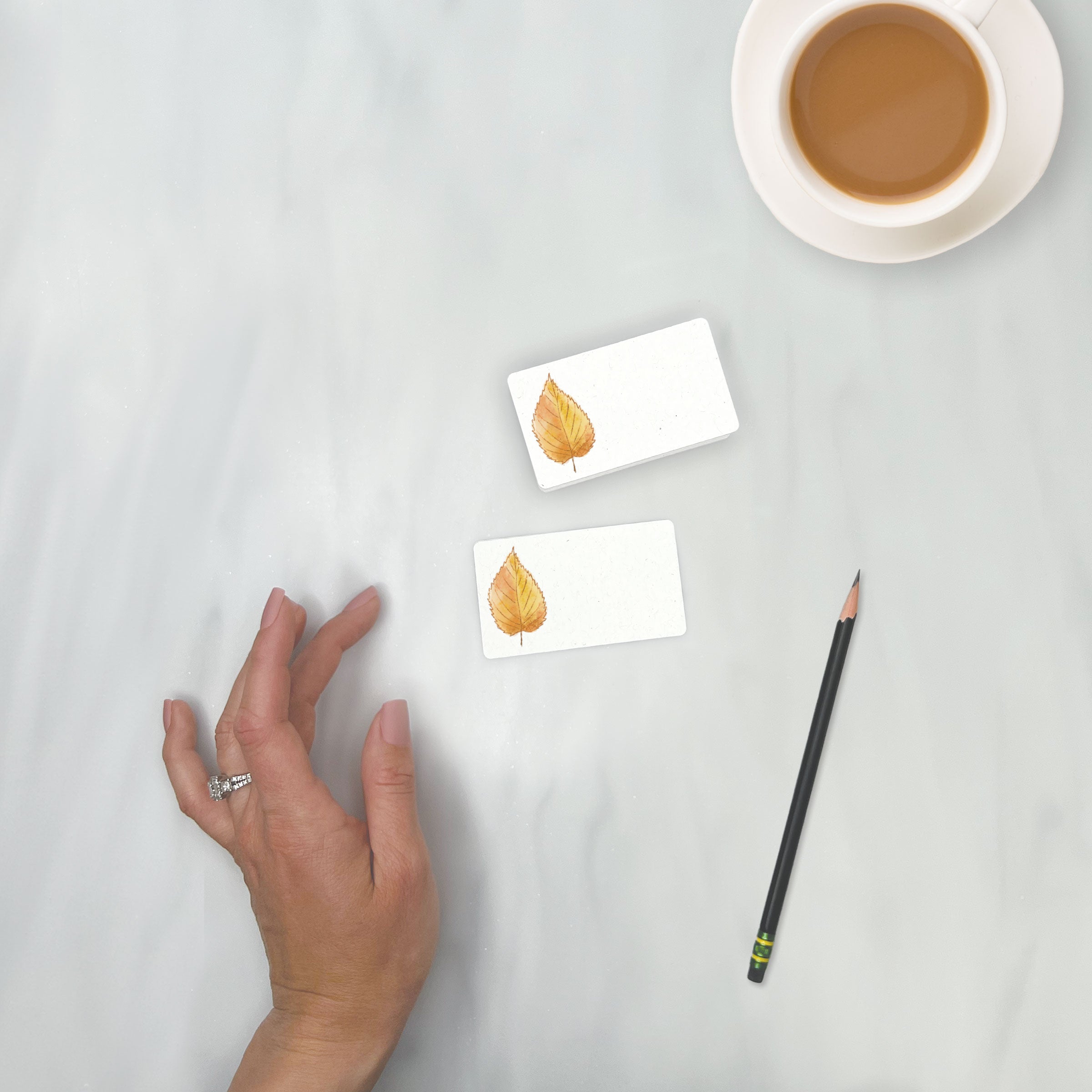Golden Fall Leaf - Mini Note Cards (Pack of 56)