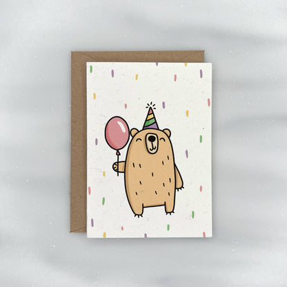 Party Animals - Birthday Gift Enclosure Card (Bear)