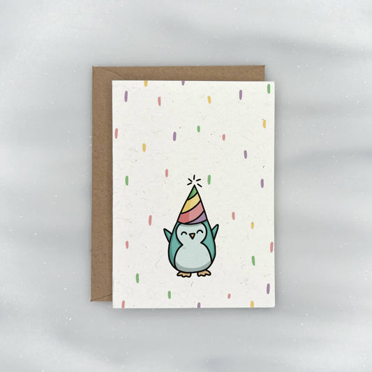 Party Animals - Birthday Gift Enclosure Card (Penguin)